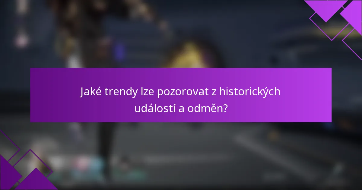 Jaké trendy lze pozorovat z historických událostí a odměn?